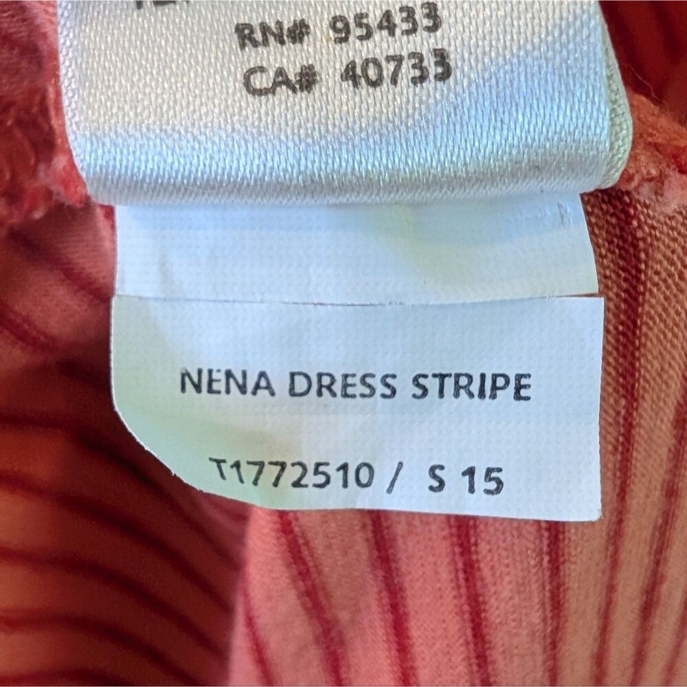 Toad&Co Nena Stripe Dress Short Sleeve Orange Large - Picture 5 of 9